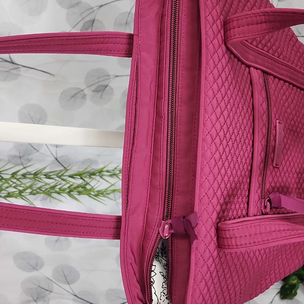 Vera Bradley Performance Twill Small Vera Tote in Raspberry Radiance - Picture 5 of 7